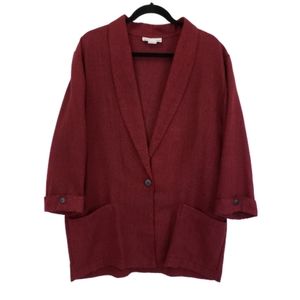 Vintage Blazer 16 Womens Red Black Shawl Lapel